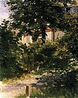 Edouard Manet Wall Art - A Path in the Garden at Rueil